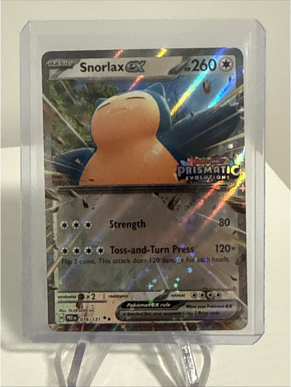 Pokemon TCG Snorlax ex 076/131 Prismatic Evolutions Stamped! NM Condition!